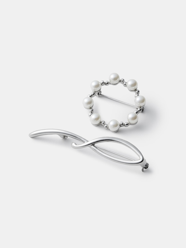 パールラインセットブローチ