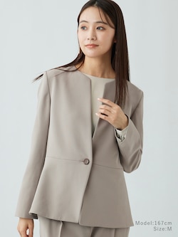 トリアセブレンドペプラムジャケット