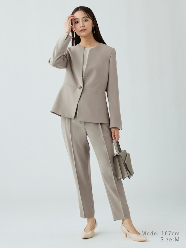 トリアセブレンドペプラムジャケット