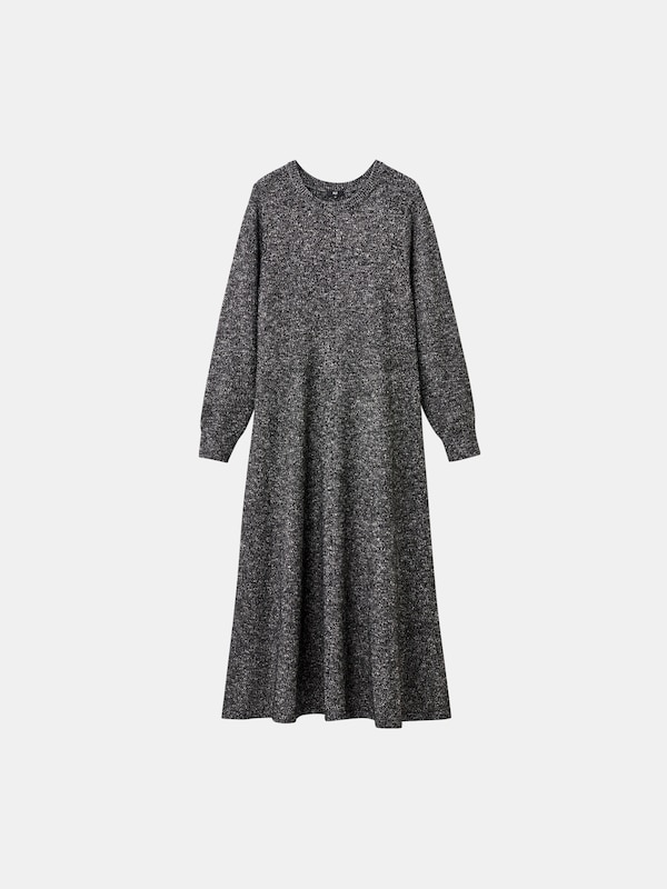 ミックスヤーンフレアニットワンピース