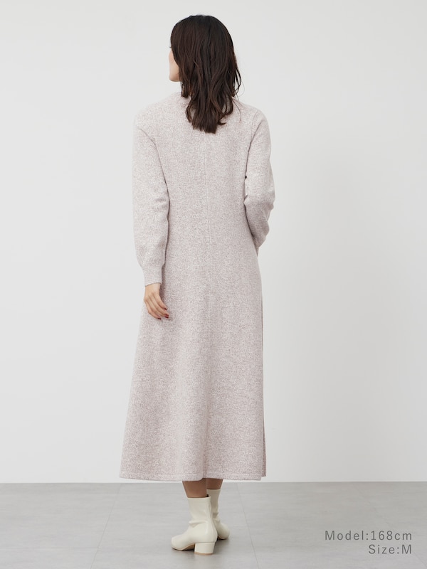 ミックスヤーンフレアニットワンピース