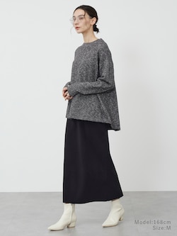 ミックスヤーンペプラムニットセットアップ