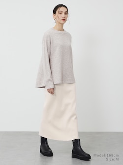 ミックスヤーンペプラムニットセットアップ