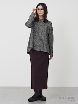 ミックスヤーンペプラムニットセットアップ