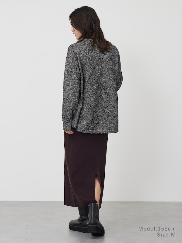 ミックスヤーンペプラムニットセットアップ