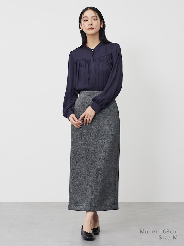 ライトサテンギャザーブラウス