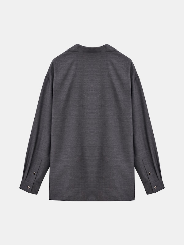 レーヨンブレンドオープンカラーシャツ
