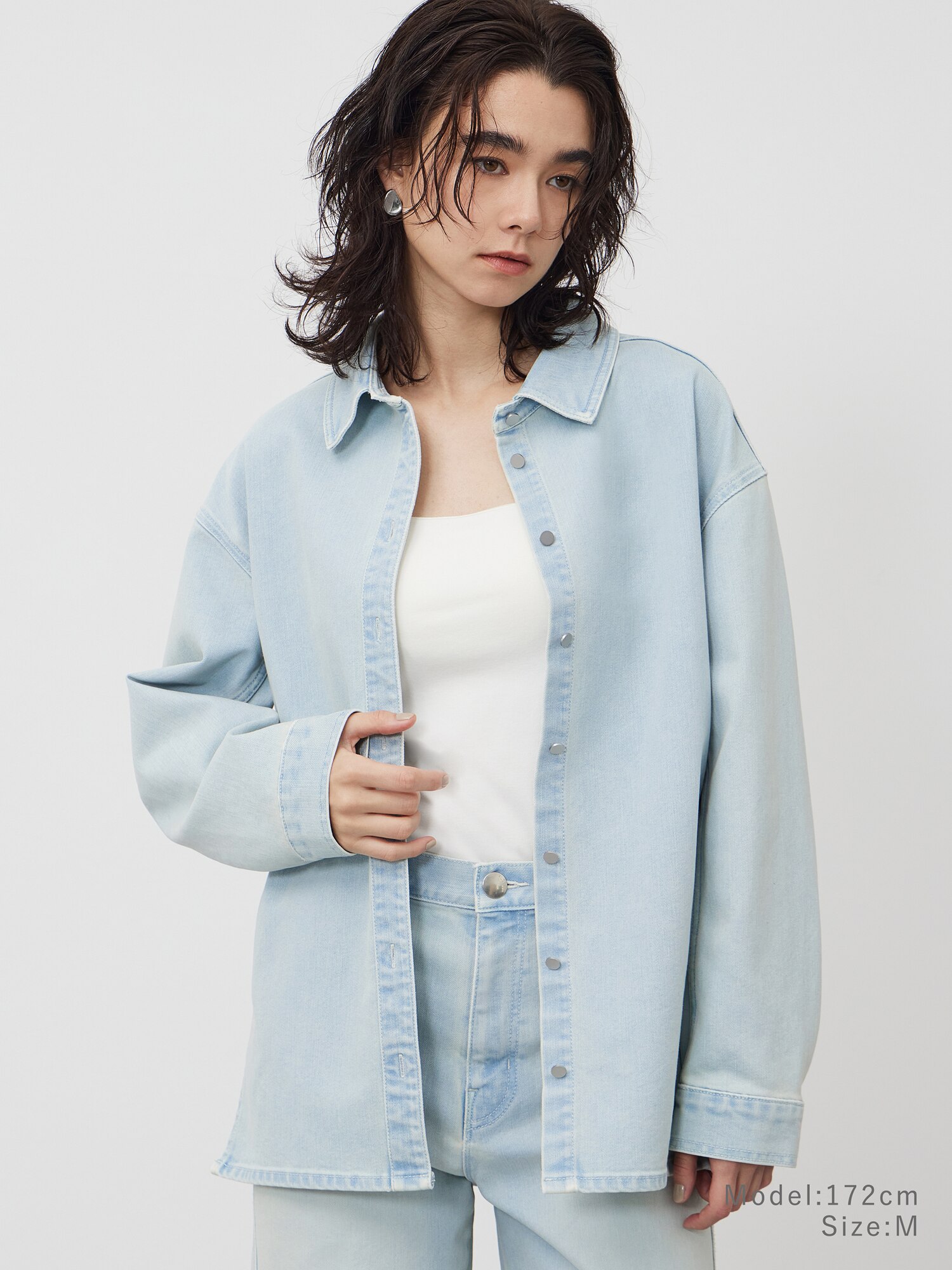 今期新品　プラステ　デニムシャツジャケット　ネイビー　S PLST(プラステ)公式 | デニムシャツジャケット(レディース)