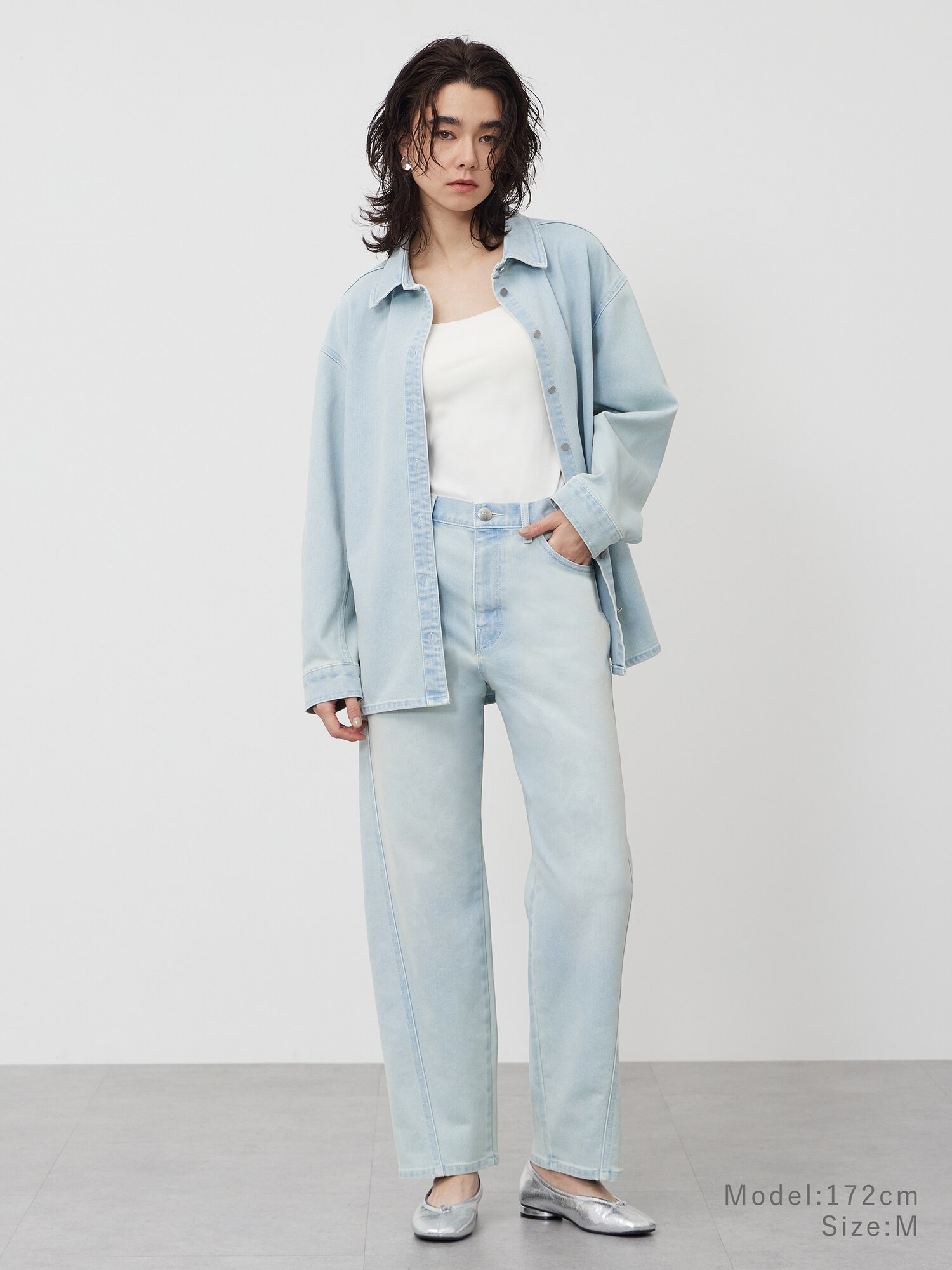 今期新品　プラステ　デニムシャツジャケット　ネイビー　S PLST(プラステ)公式 | デニムシャツジャケット(レディース)