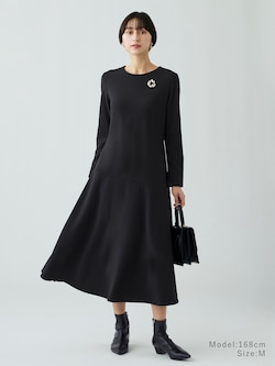 ジョーゼットジャージーフレアワンピース