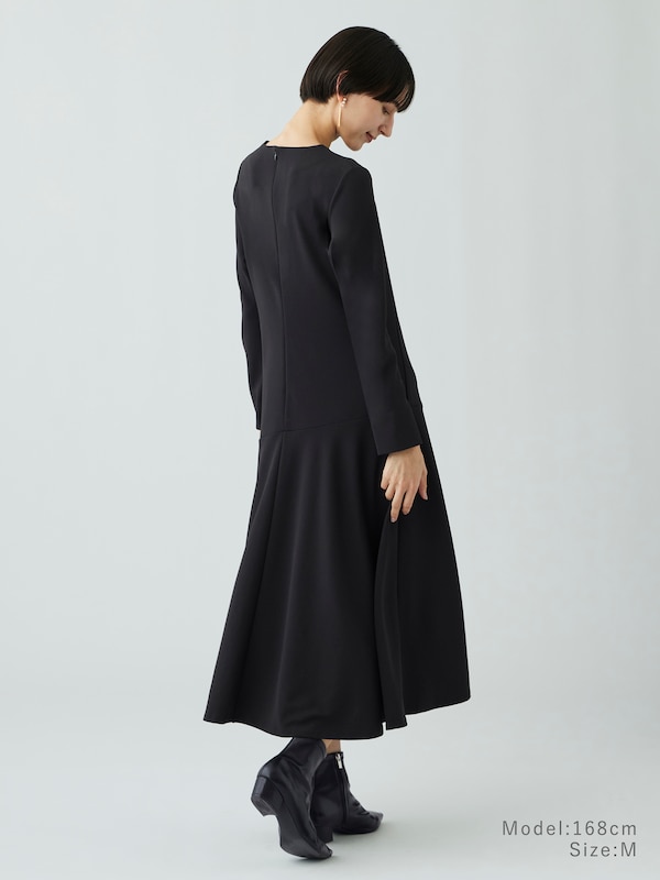 ジョーゼットジャージーフレアワンピース