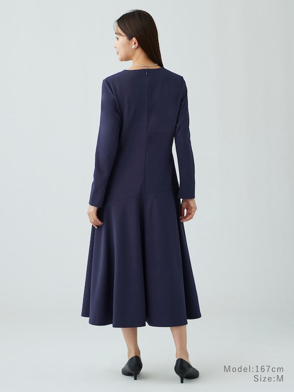 ジョーゼットジャージーフレアワンピース