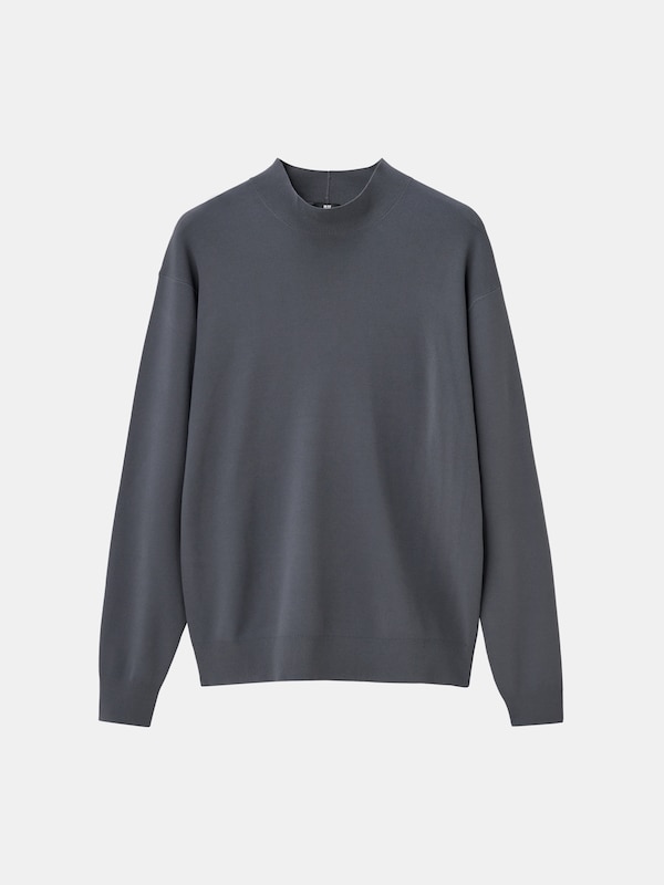 UVカットレーヨンブレンドモックネックセーター（長袖）