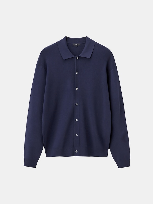 UVカットレーヨンブレンドポロカーディガン