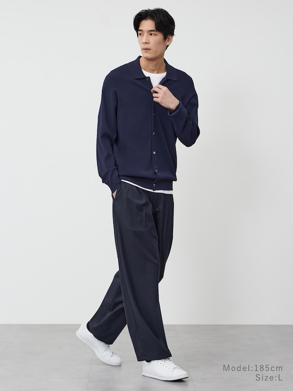 UVカットレーヨンブレンドポロカーディガン