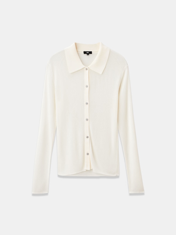 レーヨンブレンドシアーポロカーディガン