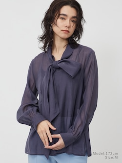 【再入荷】シアーボウタイブラウス