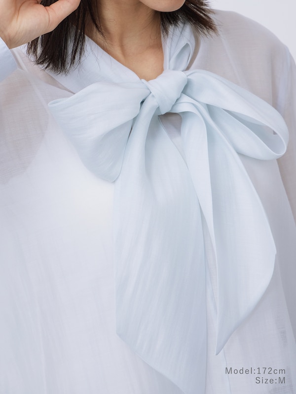 シアーボウタイブラウス