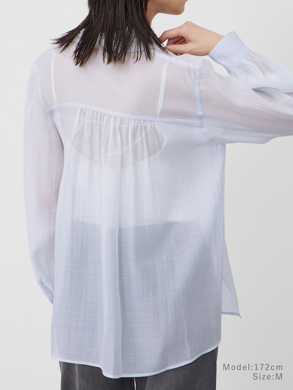 シアーボウタイブラウス