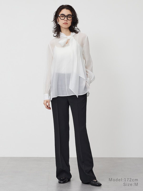 シアーボウタイブラウス