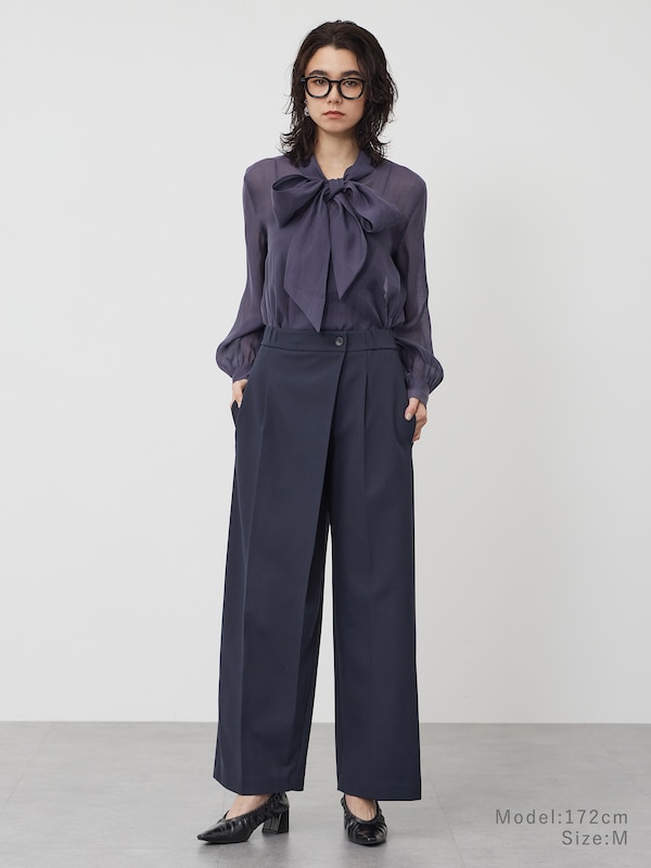 シアーボウタイブラウス