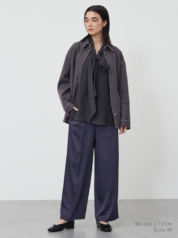 シアーボウタイブラウス