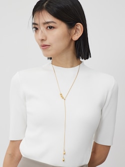 メタルボールラリエットネックレス