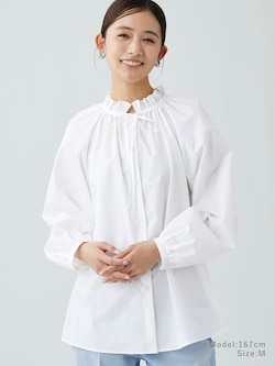 タイプライターフリルブラウス