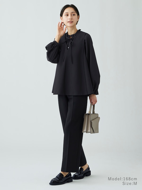 タイプライターフリルブラウス