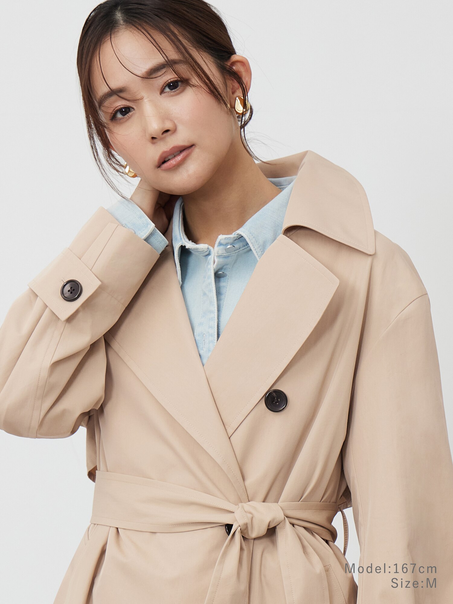 【美品】PLST トレンチコート スプリングコート M 撥水加工 PLST(プラステ)公式 | トレンチコート(レディース)