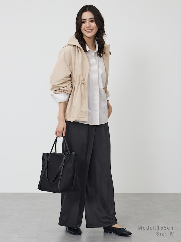 フェイクレザーパイピングトートバッグ