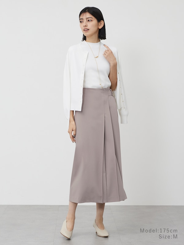 UVカットレーヨンブレンドハイネックリブセーター