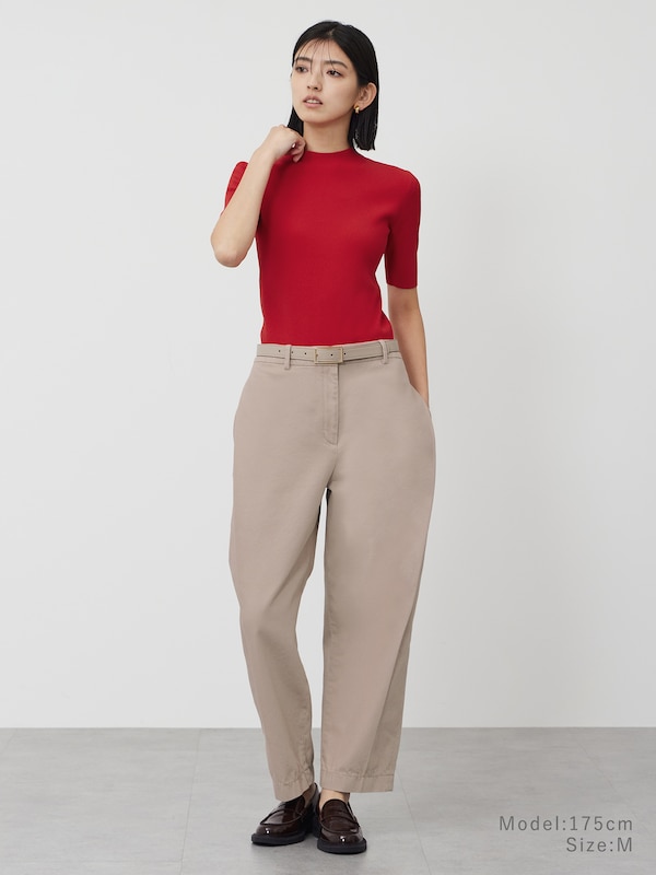 UVカットレーヨンブレンドハイネックリブセーター