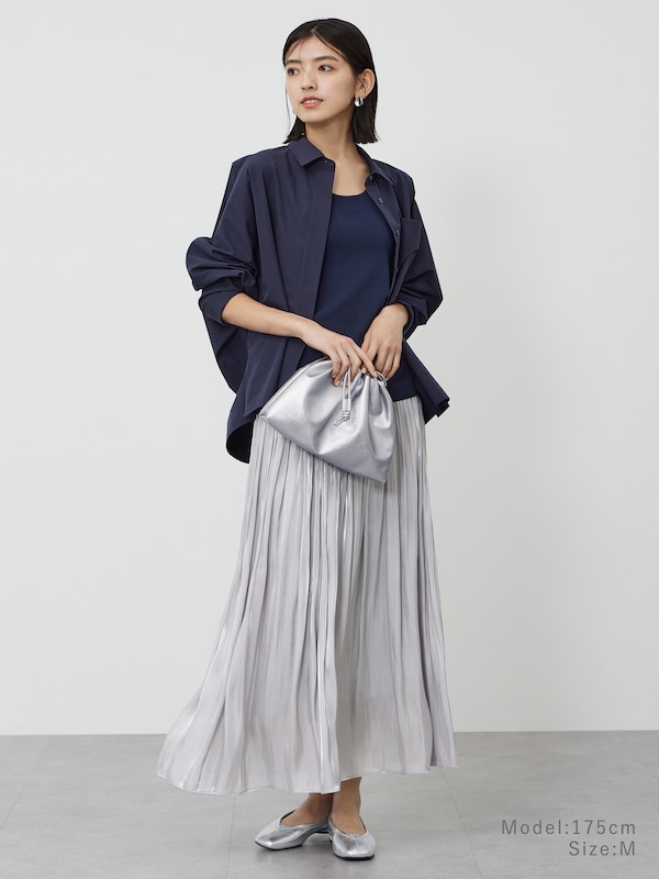 UVカットレーヨンブレンド2WAYネックタンクトップ