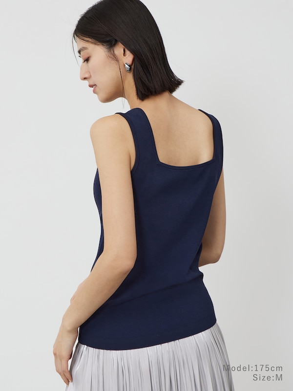 UVカットレーヨンブレンド2WAYネックタンクトップ