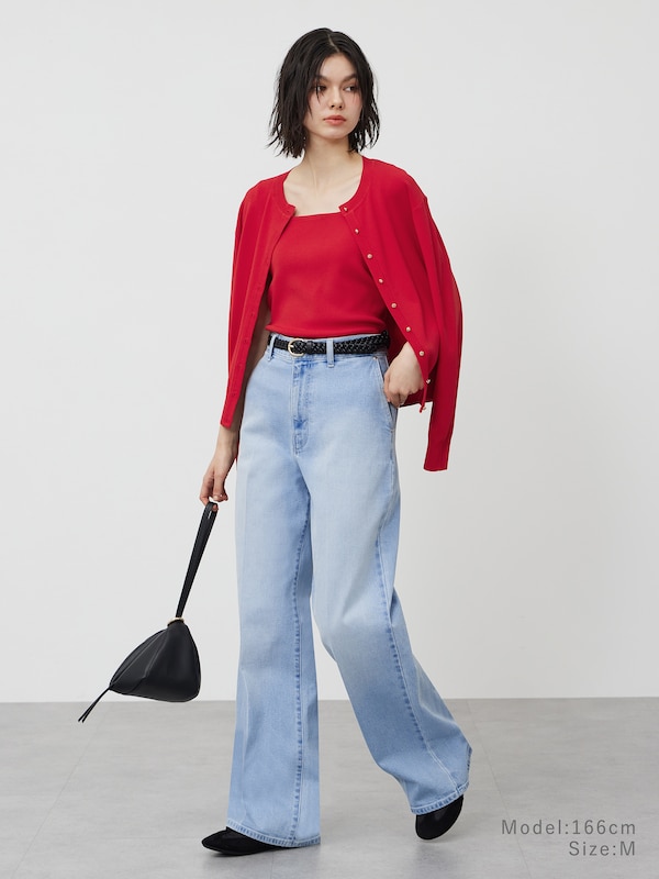 UVカットレーヨンブレンド2WAYネックタンクトップ