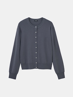 【いま売れてます】UVカットレーヨンブレンドメタルボタンカーディガン