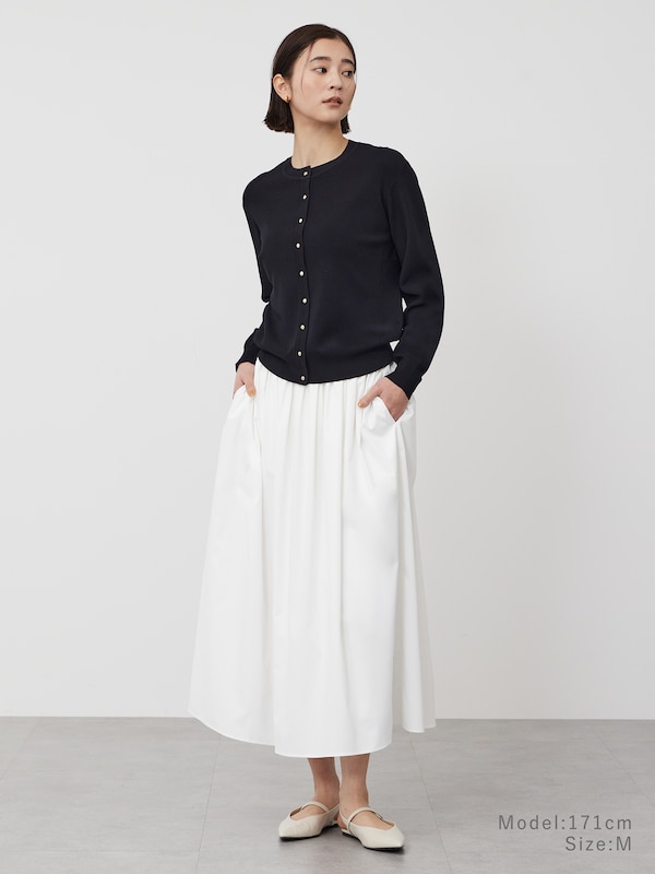 UVカットレーヨンブレンドメタルボタンカーディガン