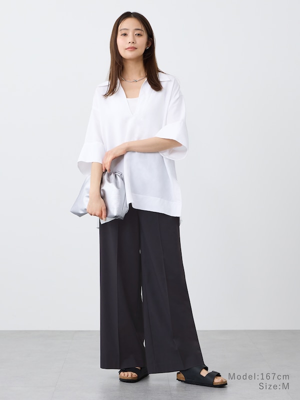 ワイドパンツ（リネンブレンド）