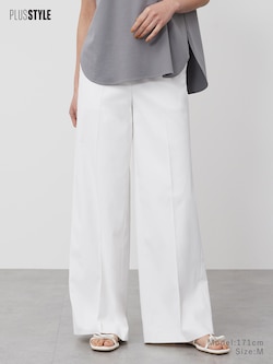 【丈長め】ワイドパンツ（リネンブレンド）