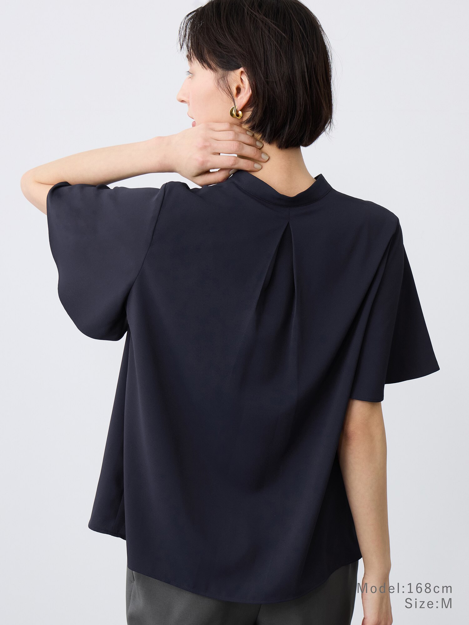 23区 定価：16,200円 ダブルジョーゼット スキッパーブラウス 40 ストレッチジョーゼット スキッパー ブラウス（KKWOLM0432
