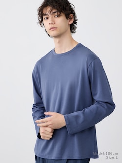 コットンブレンドスムースクルーネックTシャツ