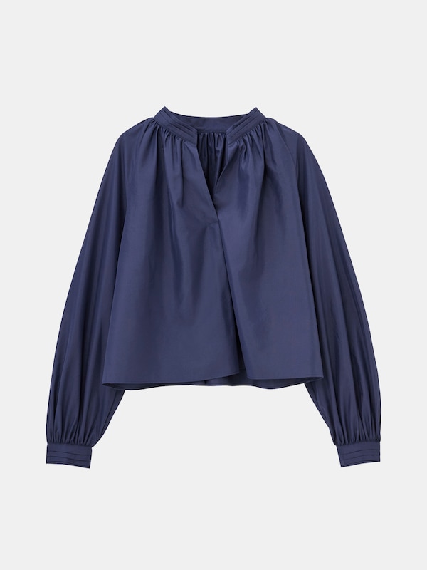 ブロードピンタックカラーブラウス