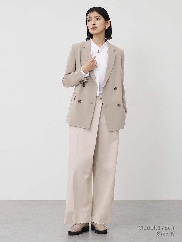 ブロードピンタックカラーブラウス