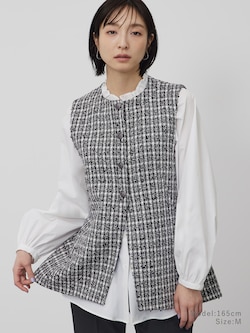 ツイードペプラムジレ