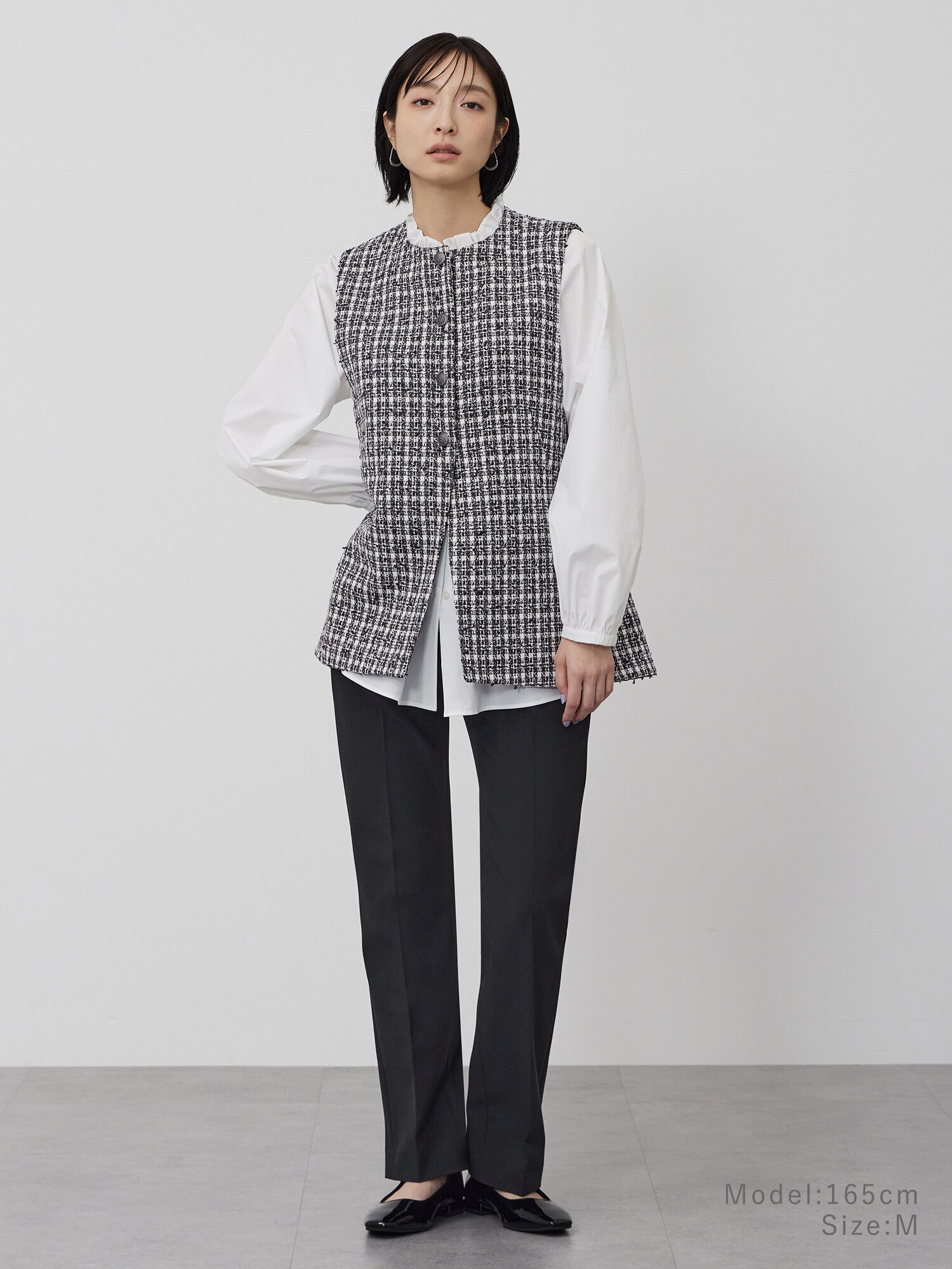 PLST ツイード　ペプラムジレ⭐︎ PLST(プラステ)公式 | ツイードペプラムジレ