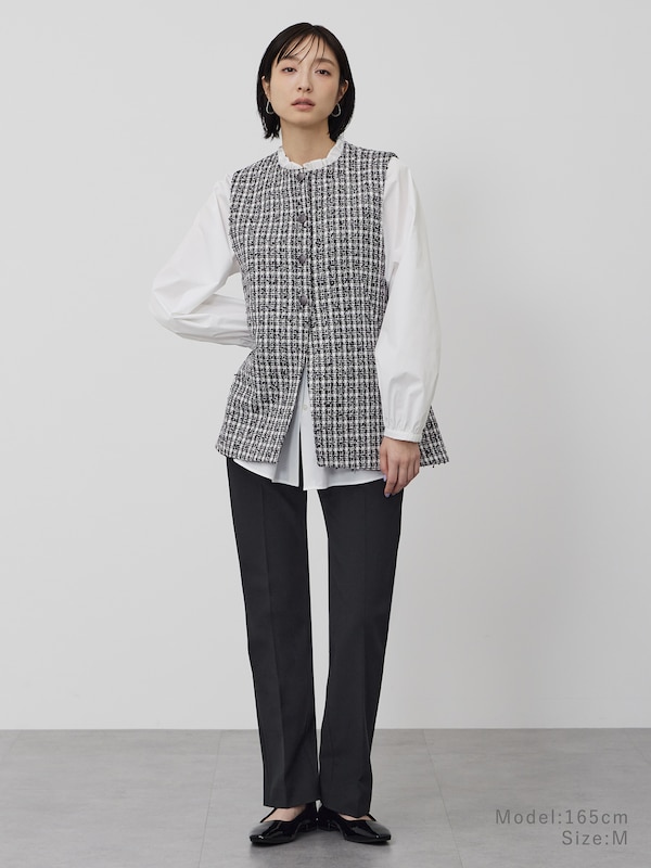 ツイードペプラムジレ