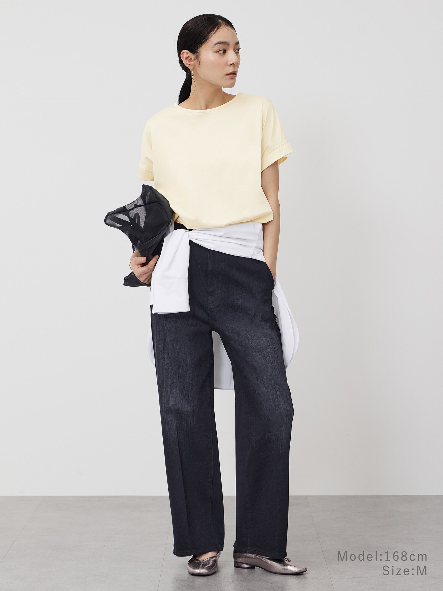 レディース プラステ PLST 24SS グロスジャージーVネックTシャツ 接触 
