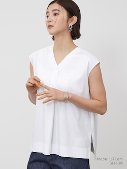 グロスジャージーVネックプルオーバー