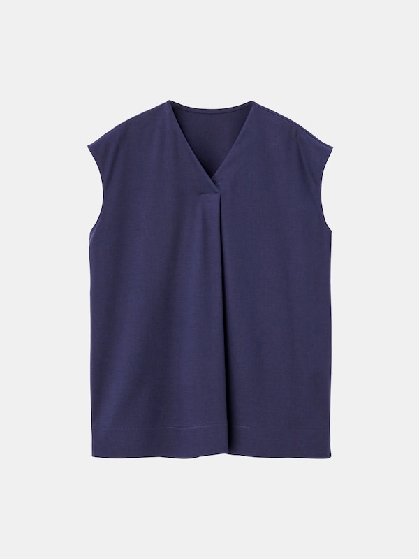 グロスジャージーVネックプルオーバー